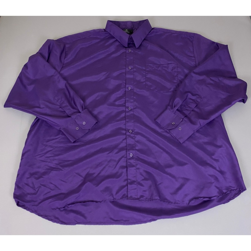 Vittorino Shirt Mens Size 5X Purple Button Down Signature Collection Long Sleeve